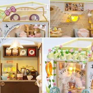 Foto 5 | Casa de Muñecas Miniatura Cat Cafe Garden Hjbh Diy - Venta Internacional