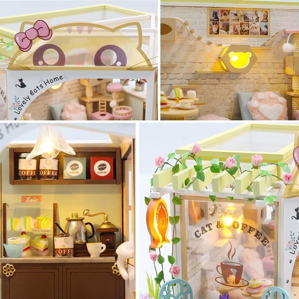 Foto 5 | Casa de Muñecas Miniatura Cat Cafe Garden - Venta Internacional