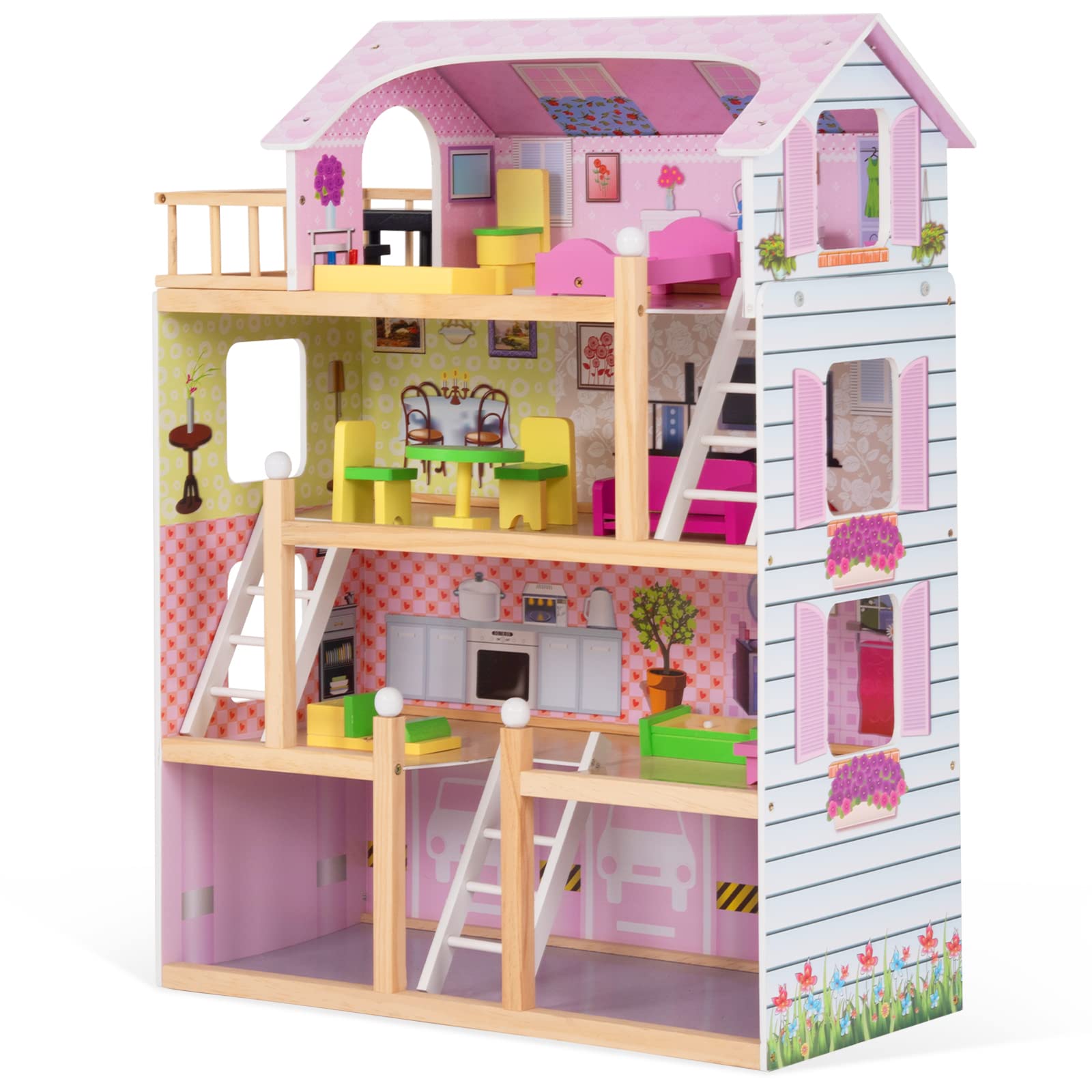 Foto 2 pulgar | Casa de Muñecas Costzon de Madera con Muebles - Venta Internacional