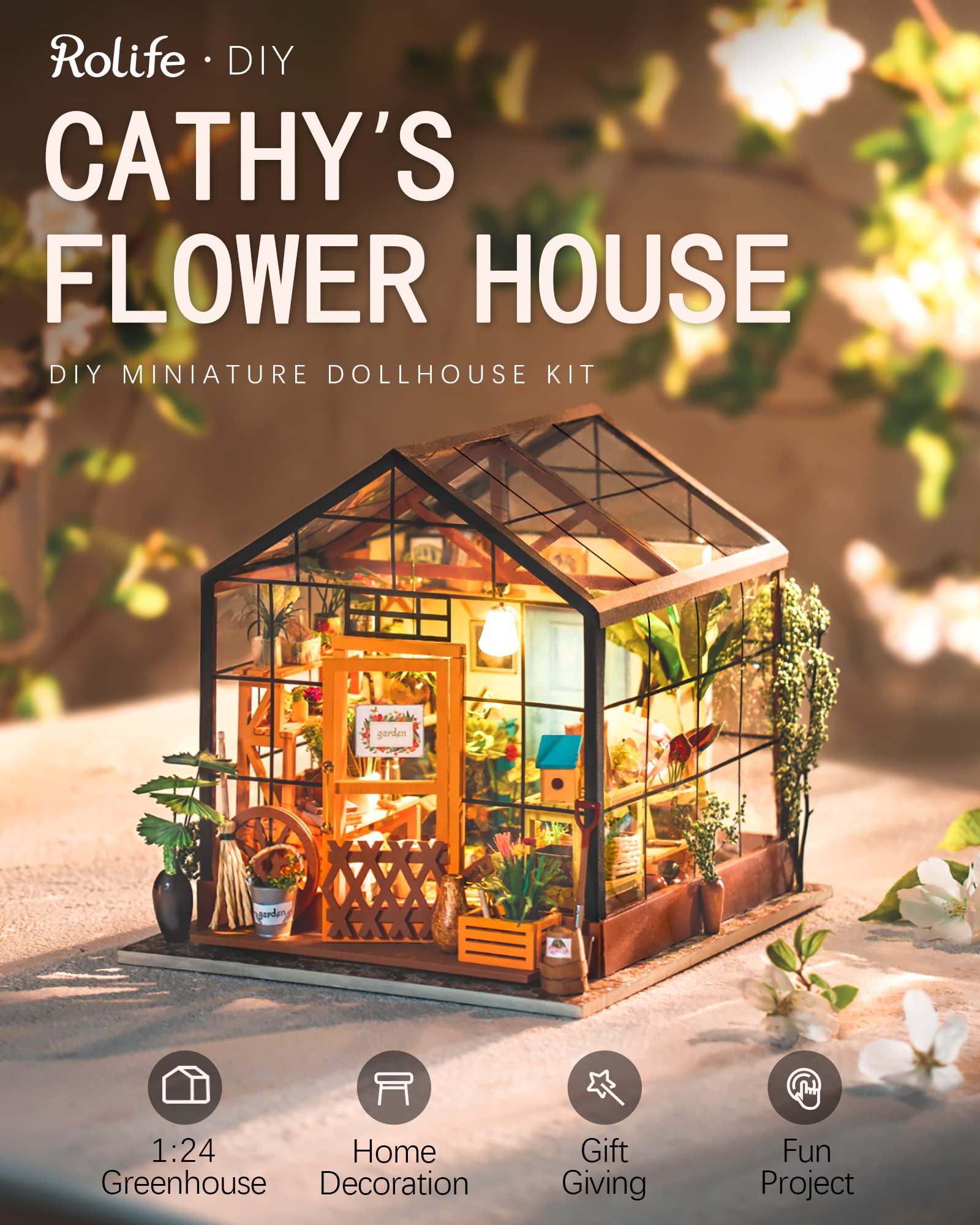 Foto 2 | Kit Casa de Muñecas en Miniatura para Bricolaje Rolife Green House con Muebles - Venta Internacional
