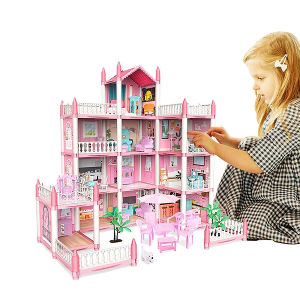 Foto 3 pulgar | Casa de Juguetes de Bricolaje Dollhouse Castle con Muebles para Niños - Venta Internacional