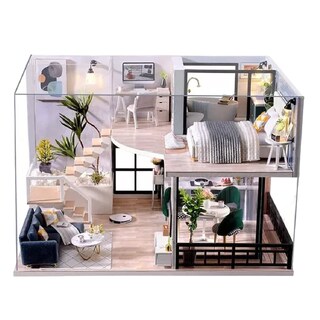 Foto 1 | Casita De Muñeca Madera Miniatura Con Muebles Música Led