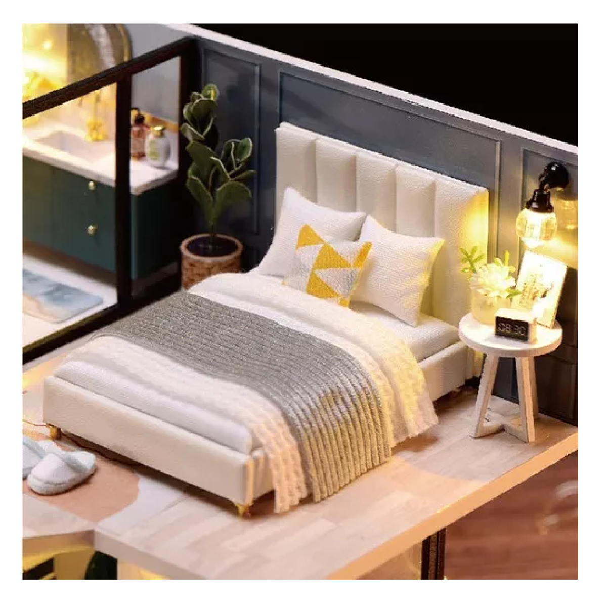 Foto 3 pulgar | Casita De Muñeca Madera Miniatura Con Muebles Música Led