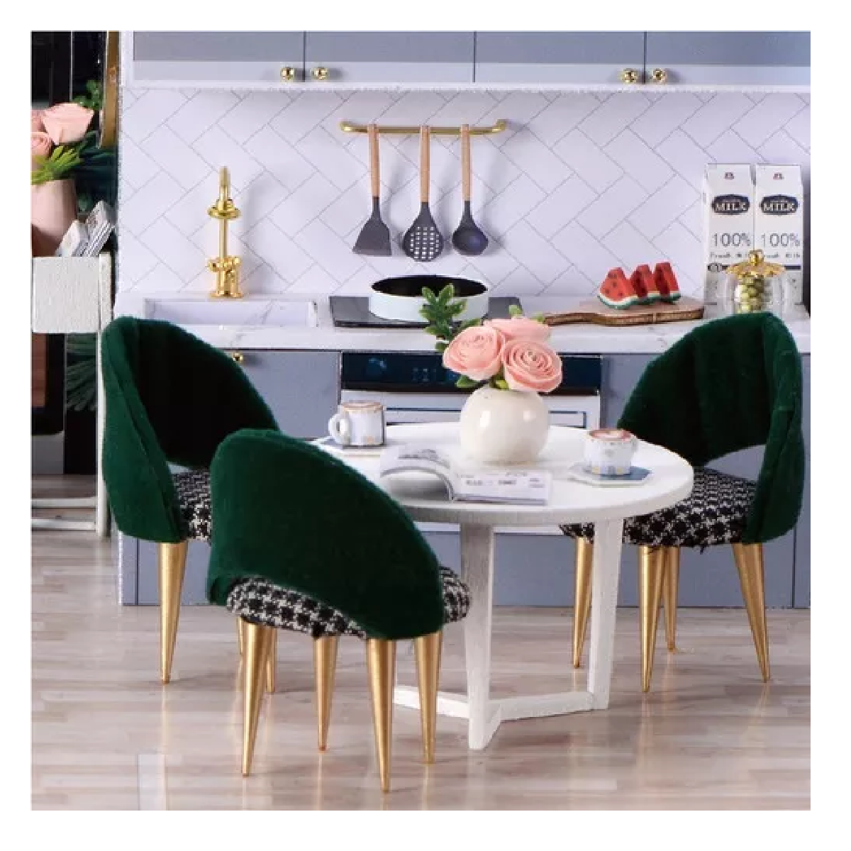 Foto 4 pulgar | Casita De Muñeca Madera Miniatura Con Muebles Música Led