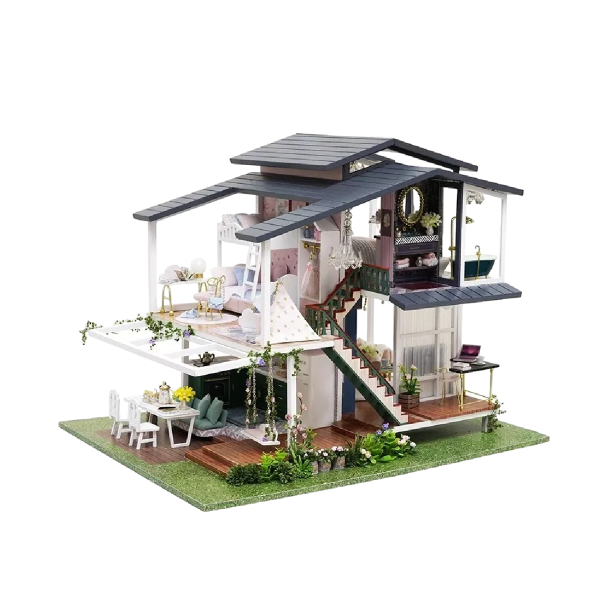 Casita Muñeca Miniatura Led Bloque Construcción