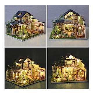 Foto 2 | Villa Casita Muñecas Con Piscina Muebles Led Miniatura
