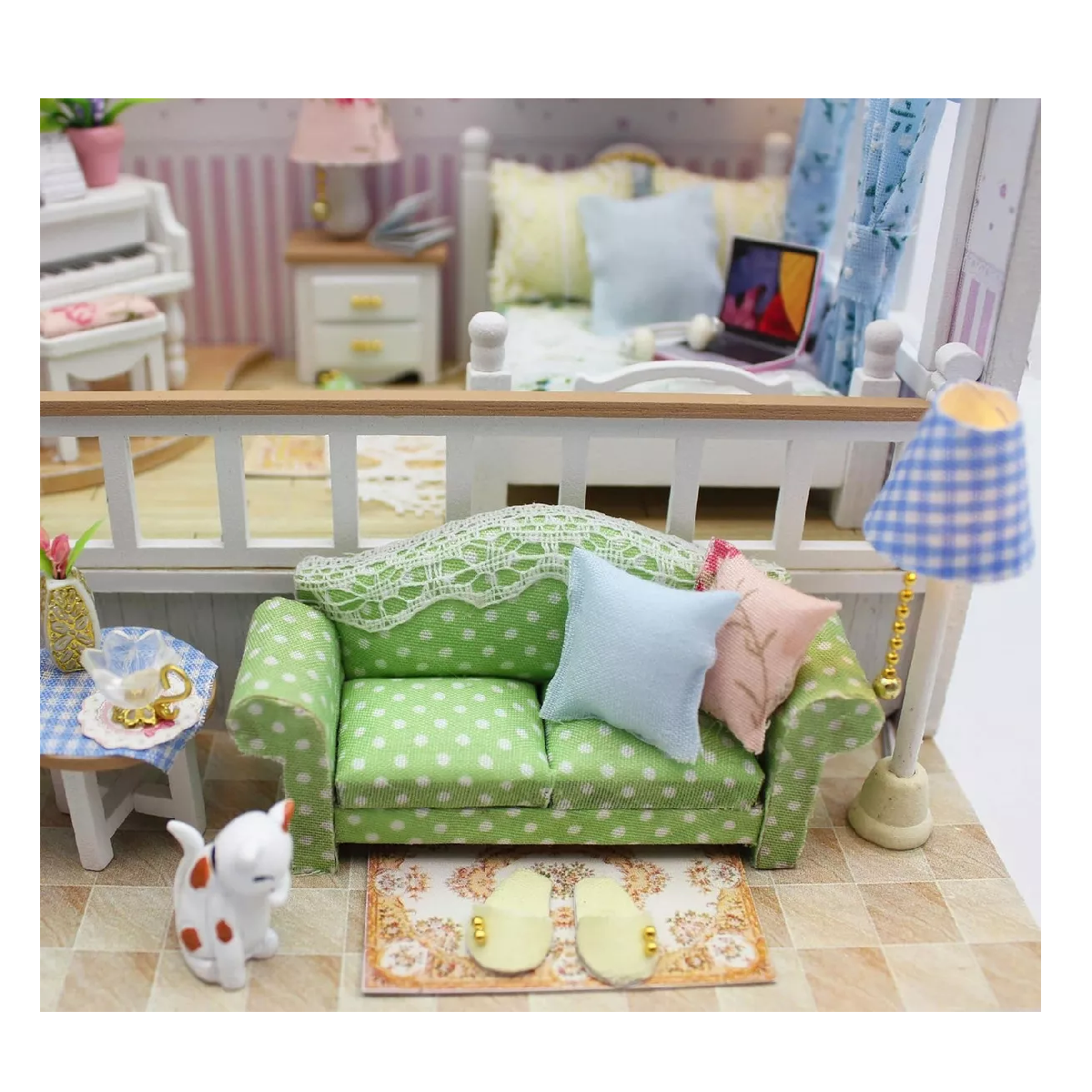 Foto 5 pulgar | Casita De Muñeca Mini Casa De Madera Para Armar Y Accesorios