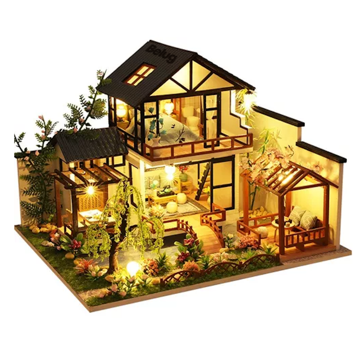 Foto 1 | Villa Casita Muñecas Con Piscina Muebles Led Miniatura
