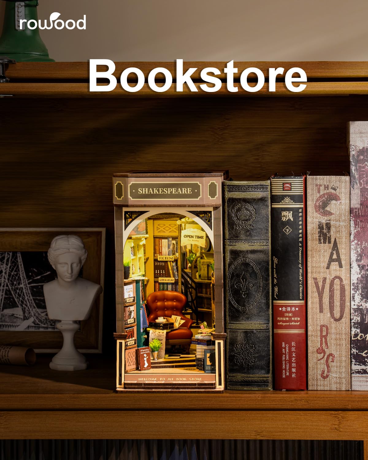 Foto 2 | Kits De Libros Book Nook Rowood Diy Para Adultos Con Sensor Táctil - Venta Internacional.