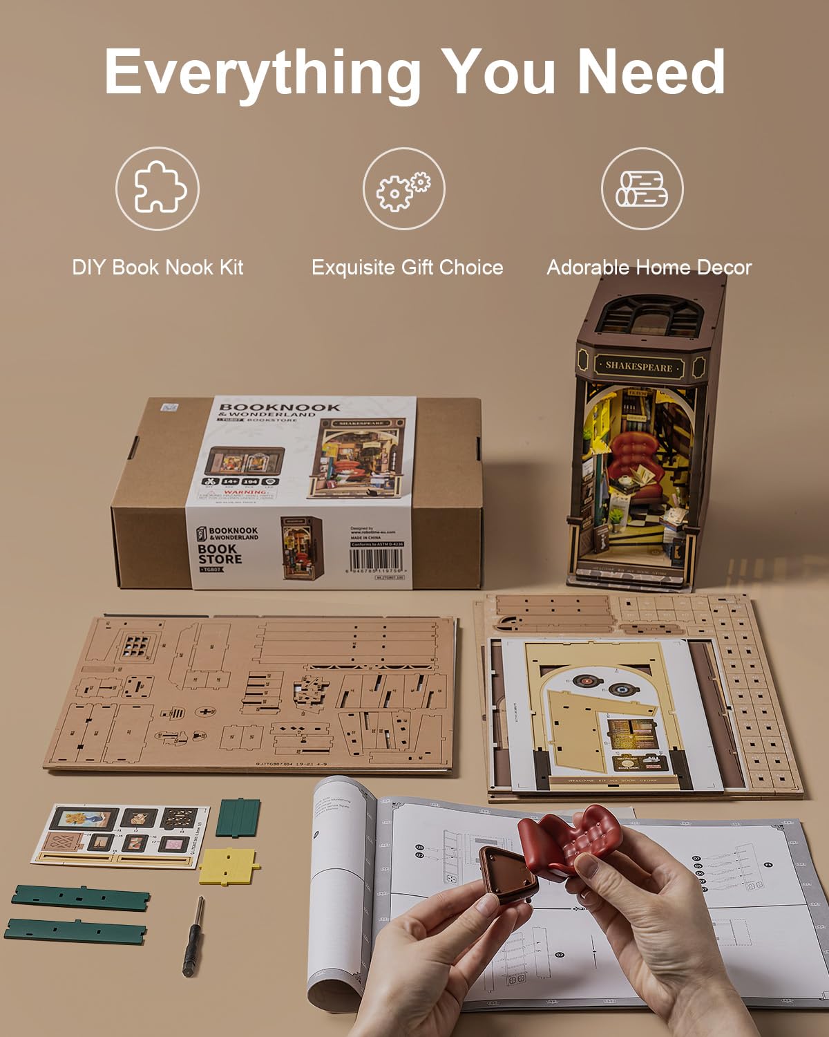 Foto 7 | Kits De Libros Book Nook Rowood Diy Para Adultos Con Sensor Táctil - Venta Internacional.