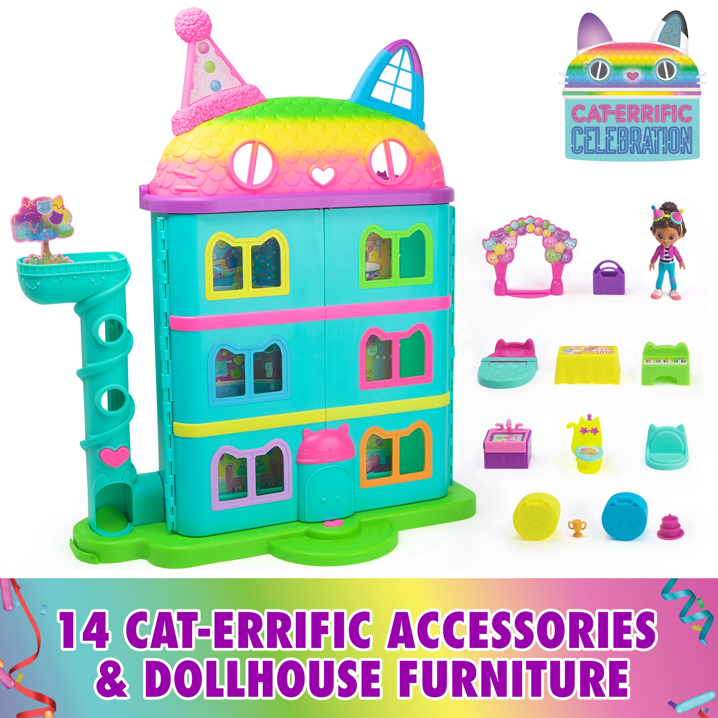 Foto 3 pulgar | Dollhouse Gabby's Dollhouse Celebration, 15 Piezas Con Sonidos, 3 O Más - Venta Internacional.