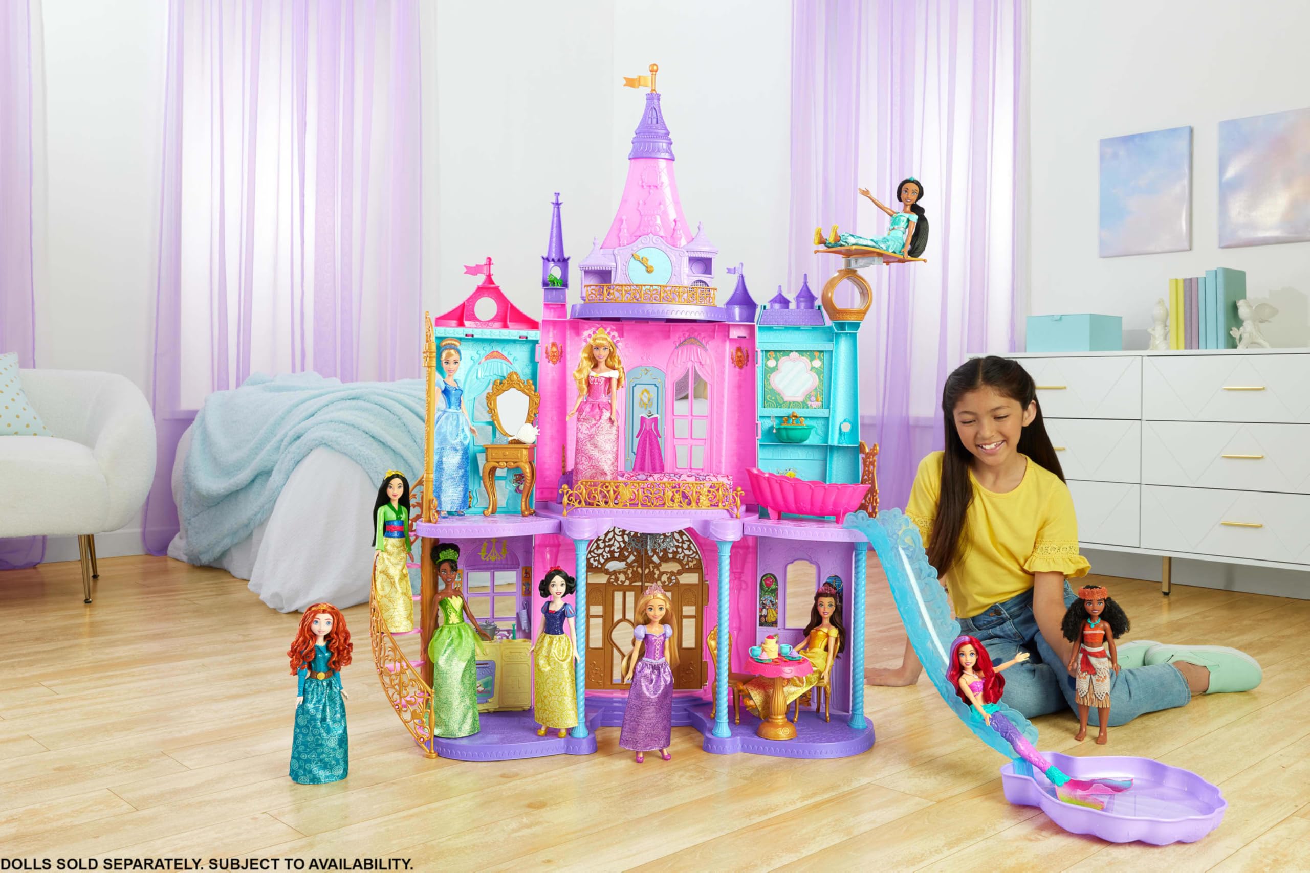Foto 3 pulgar | Casa De Muñecas Mattel Disney Princess Ultimate Castle De 4 Pies Con Acc - Venta Internacional.