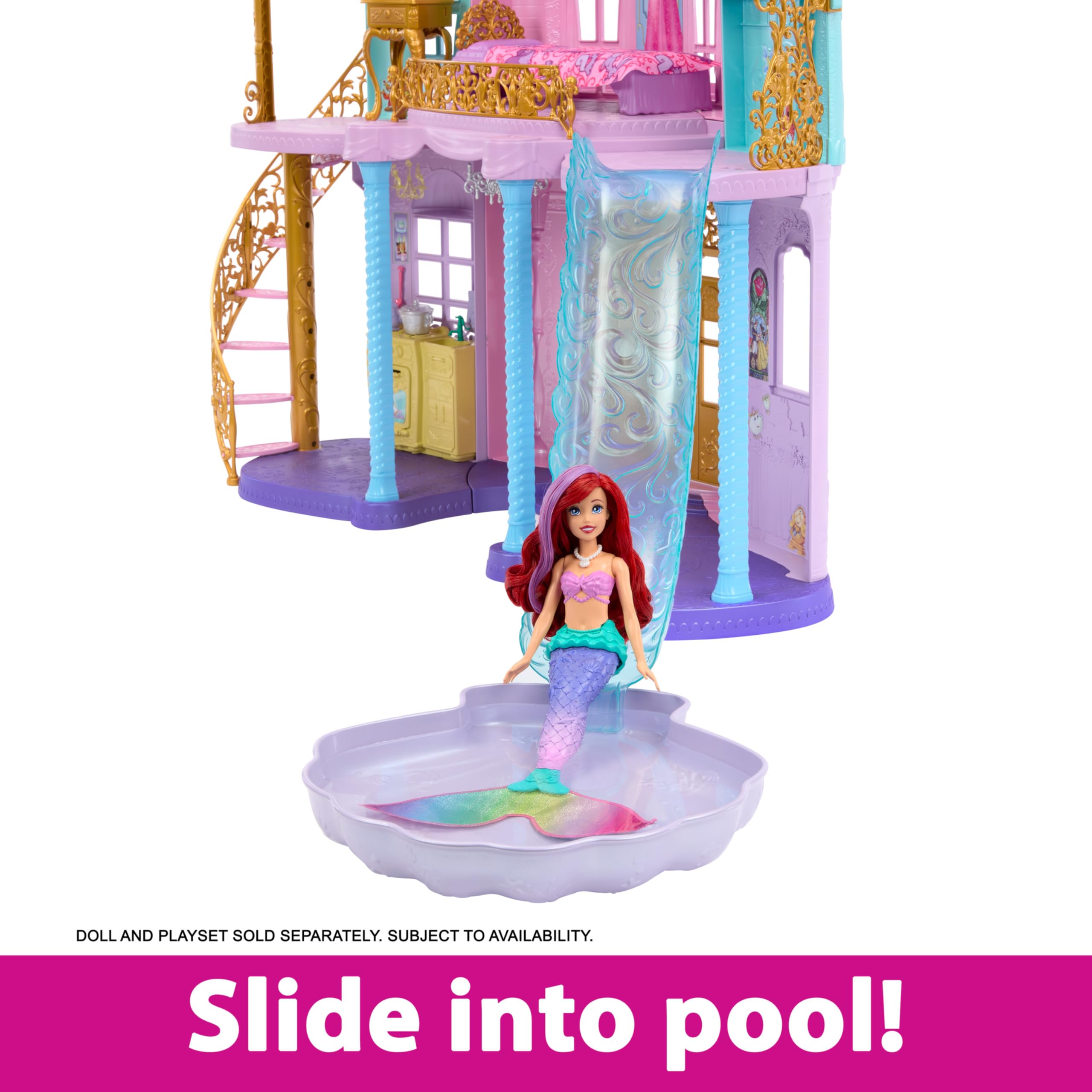 Foto 5 pulgar | Casa De Muñecas Mattel Disney Princess Ultimate Castle De 4 Pies Con Acc - Venta Internacional.