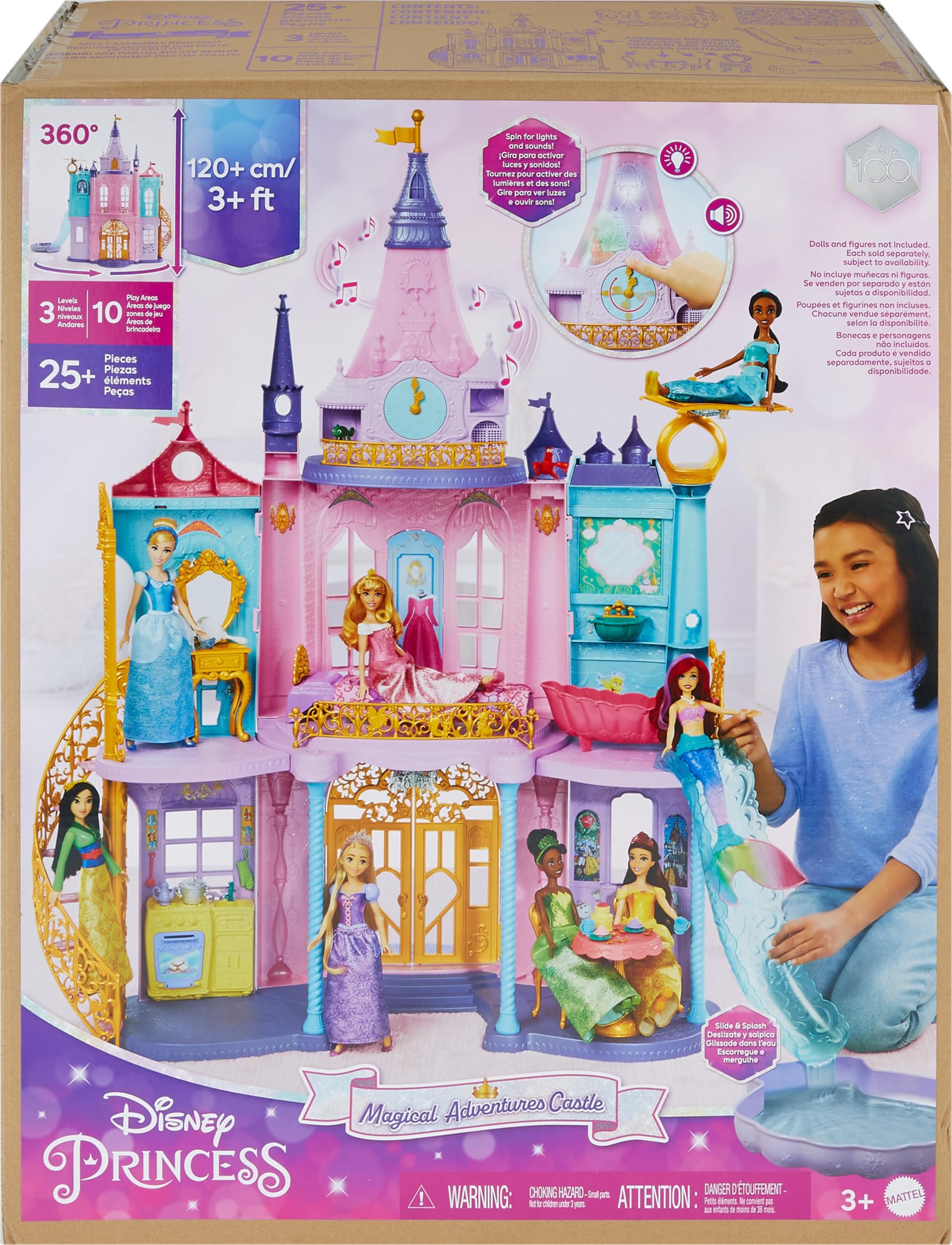 Foto 7 pulgar | Casa De Muñecas Mattel Disney Princess Ultimate Castle De 4 Pies Con Acc - Venta Internacional.