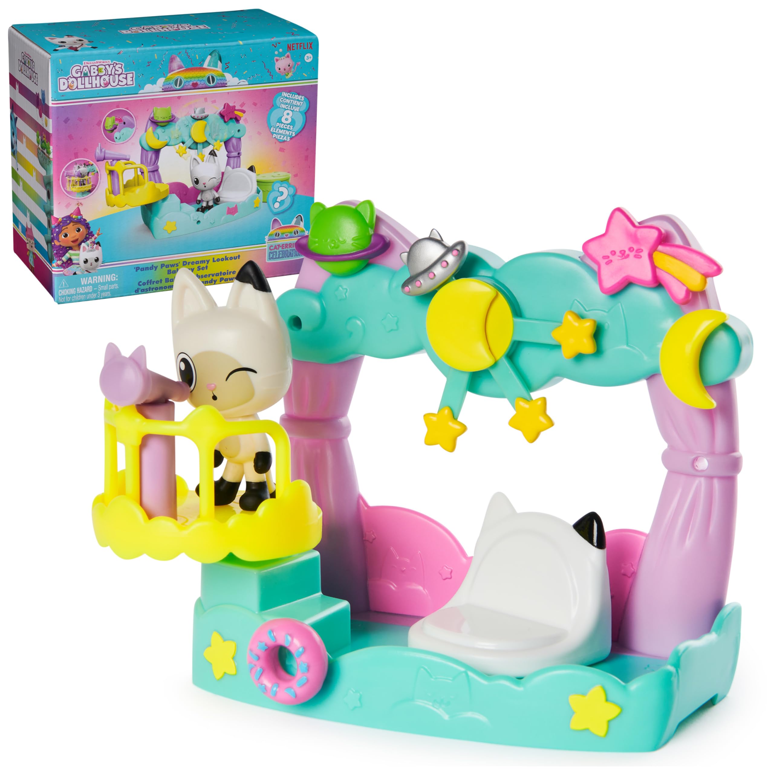 Foto 2 pulgar | Playset Gabby's Dollhouse Pandy Paws Dreamy Balcon, 8 Piezas - Venta Internacional.