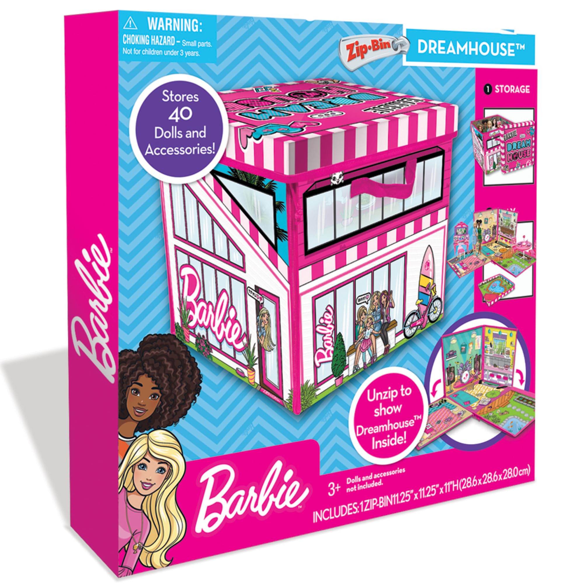 Foto 2 pulgar | Caja De Juguetes Y Tapete Barbie Zipbin 40 Doll Dream House - Venta Internacional.