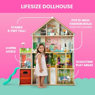 Foto 3 | Casa De Muñecas Delta Children Deluxe Maui De 4 Pisos Con Acceso Para 50 Personas. - Venta Internacional.