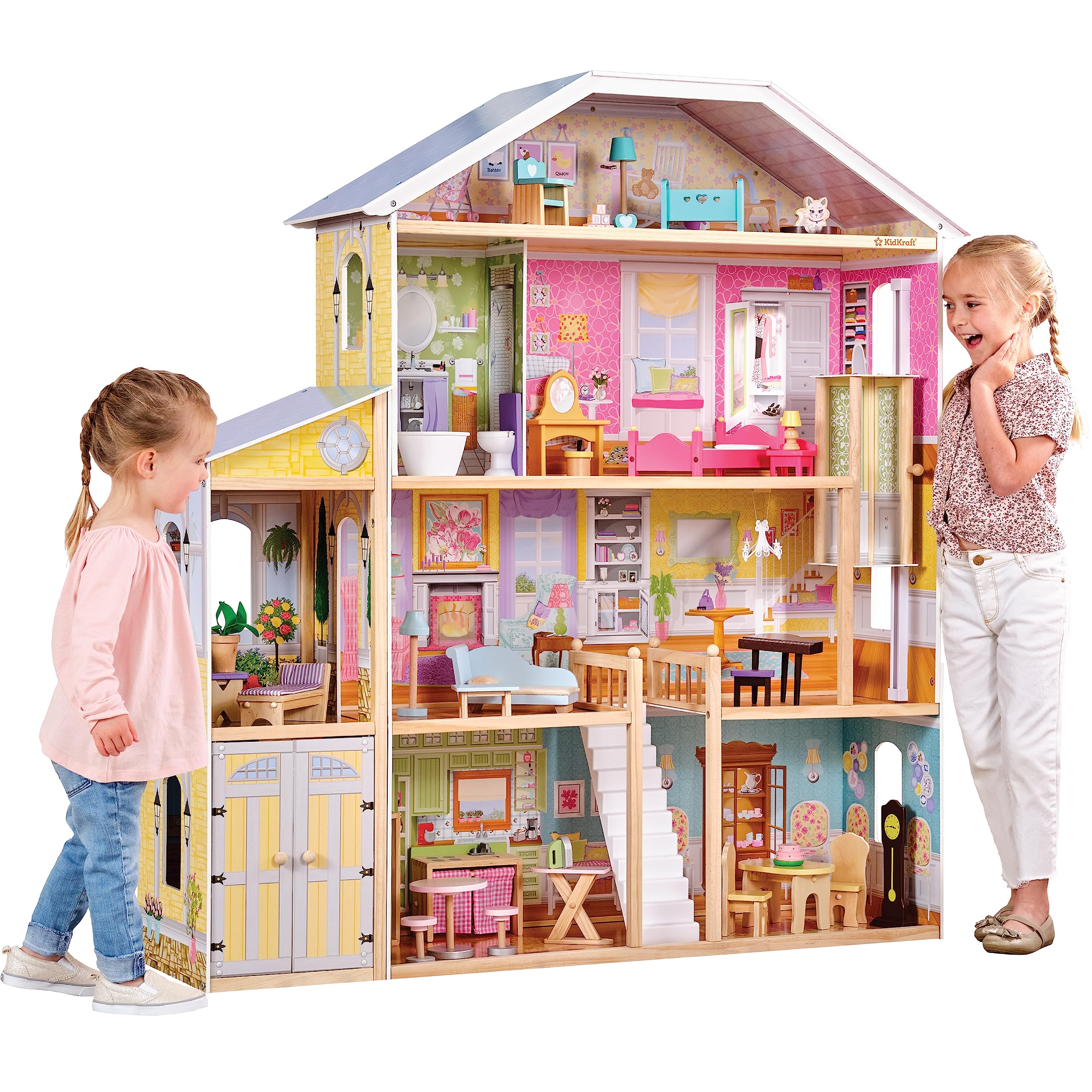 Casa De Muñecas Kidkraft Majestic Mansion De Madera Con 34 Accesorios - Venta Internacional.