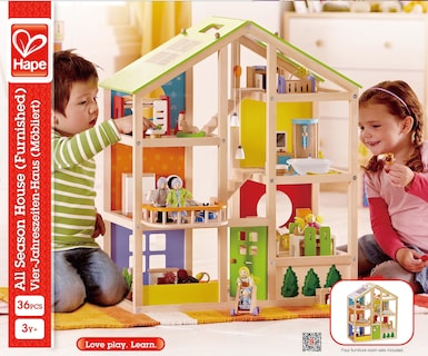 Foto 2 | Casa De Muñecas Hape All Seasons Kids De 3 Pisos Con Muebles Y Acceso. - Venta Internacional.