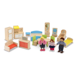 Foto 3 | Casa De Muñecas Melissa & Doug Hi-rise De Madera Con 15 Muebles - Venta Internacional.