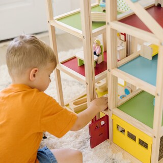 Foto 4 | Casa De Muñecas Melissa & Doug Hi-rise De Madera Con 15 Muebles - Venta Internacional.