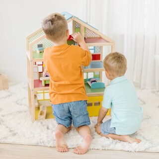 Foto 7 | Casa De Muñecas Melissa & Doug Hi-rise De Madera Con 15 Muebles - Venta Internacional.