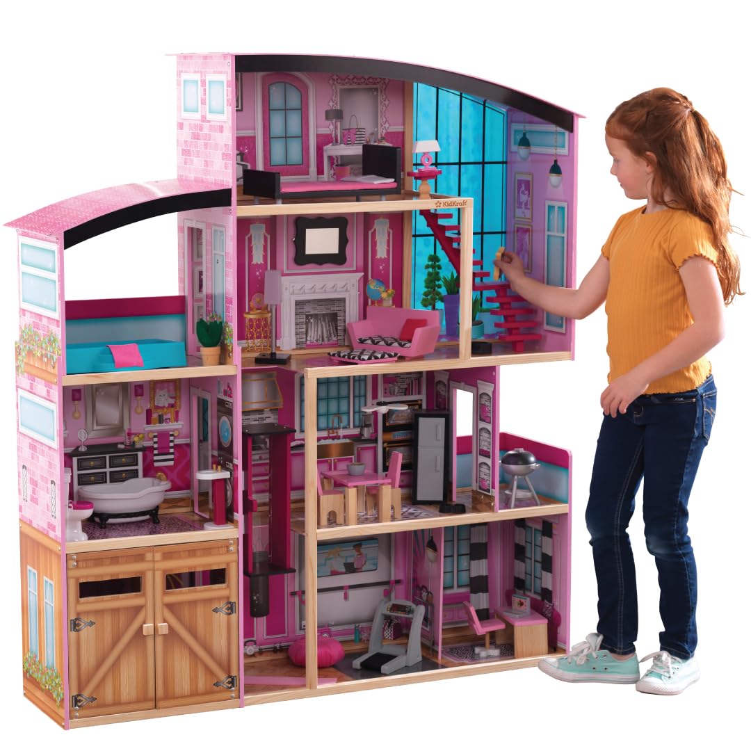 Mansión De Madera Brillante Para 12 Muñecas Dollhouse Kidkraft - Venta Internacional.