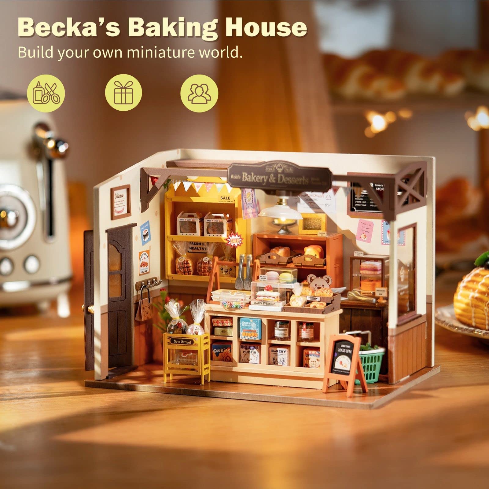 Foto 3 pulgar | Kit de Casa de Muñecas Rolife Becka's Bakery Diorama con Led 1/24 - Venta Internacional