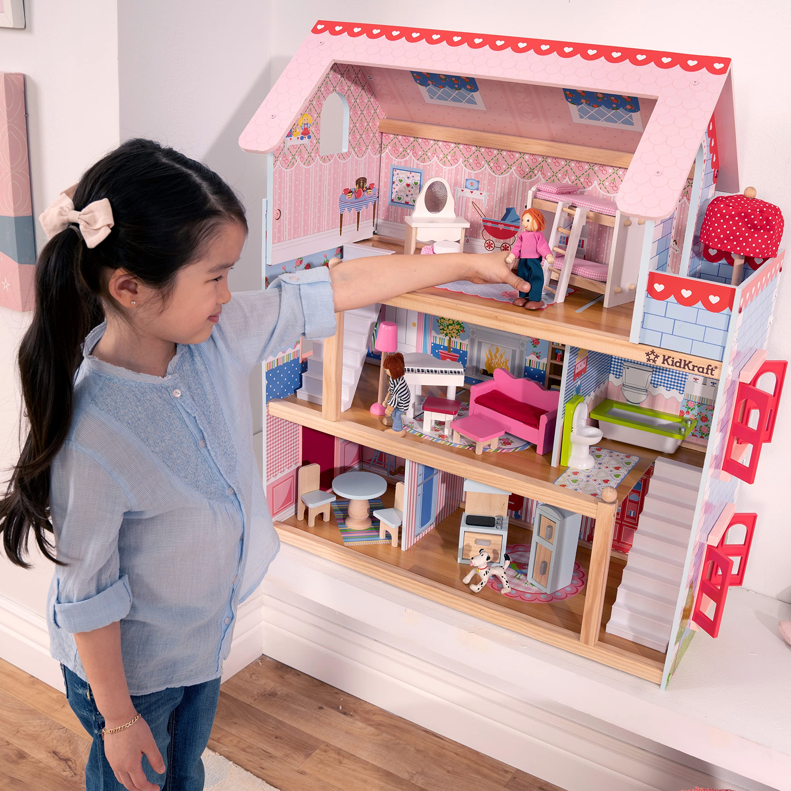 Foto 3 pulgar | Casa de Campo Para Muñecas Dollhouse Kidkraft Chelsea Con 16 Accesorios - Venta Internacional
