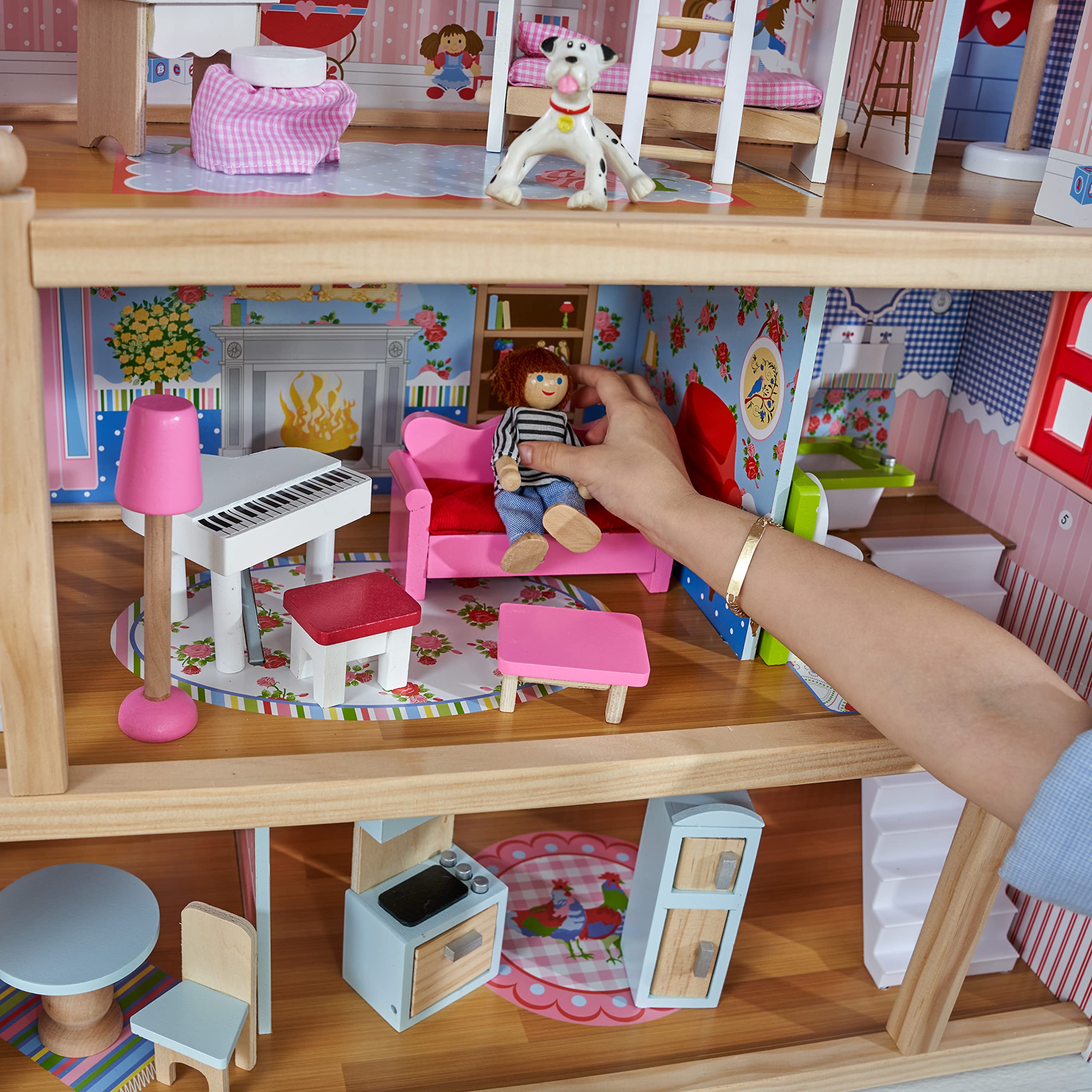 Foto 6 pulgar | Casa de Campo Para Muñecas Dollhouse Kidkraft Chelsea Con 16 Accesorios - Venta Internacional