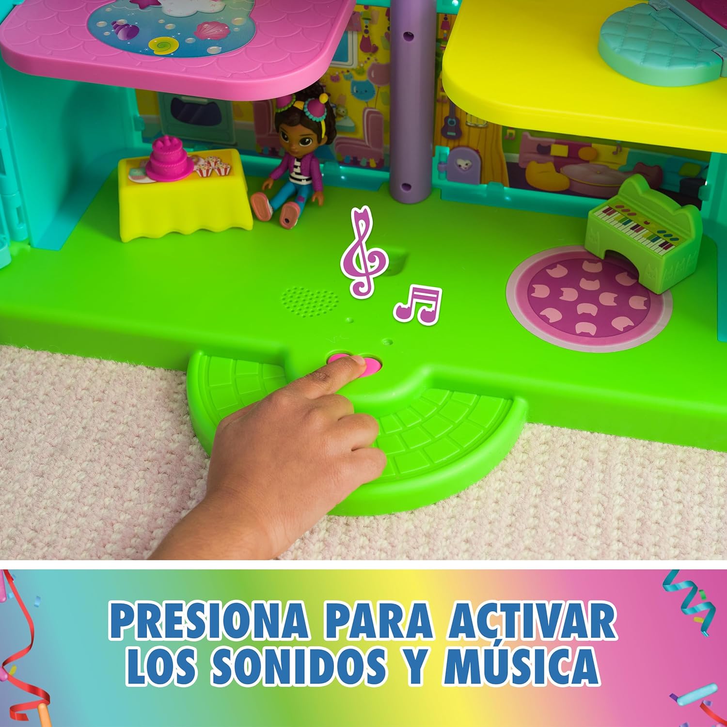 Foto 7 pulgar | Gabby's Dollhouse Casa De Muñecas Arcoíris Con 15 Piezas