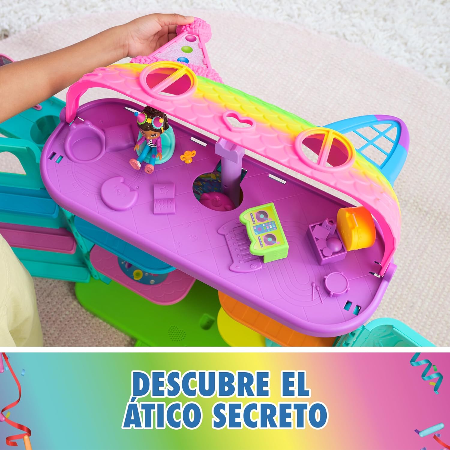 Foto 7 | Gabby's Dollhouse Casa De Muñecas Arcoíris Con 15 Piezas