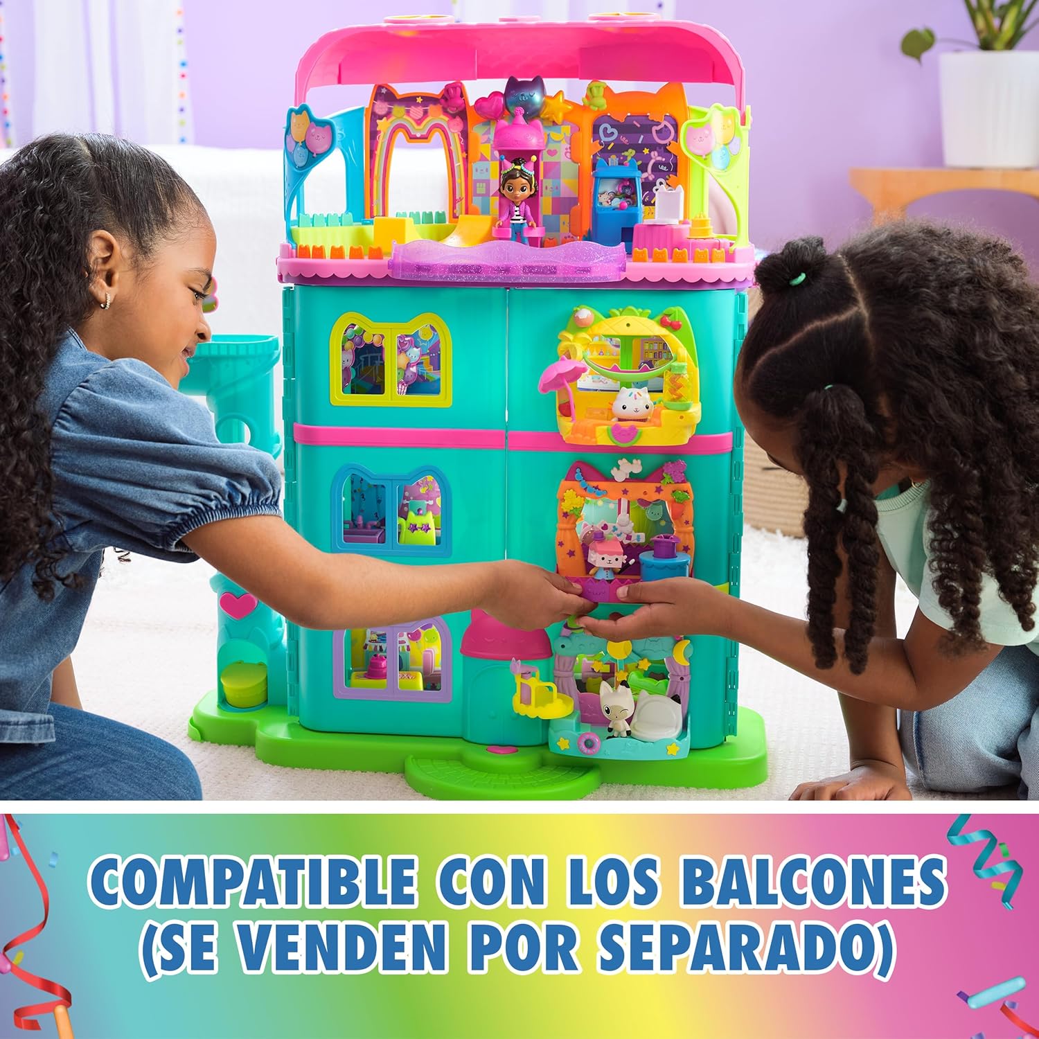 Foto 9 pulgar | Gabby's Dollhouse Casa De Muñecas Arcoíris Con 15 Piezas