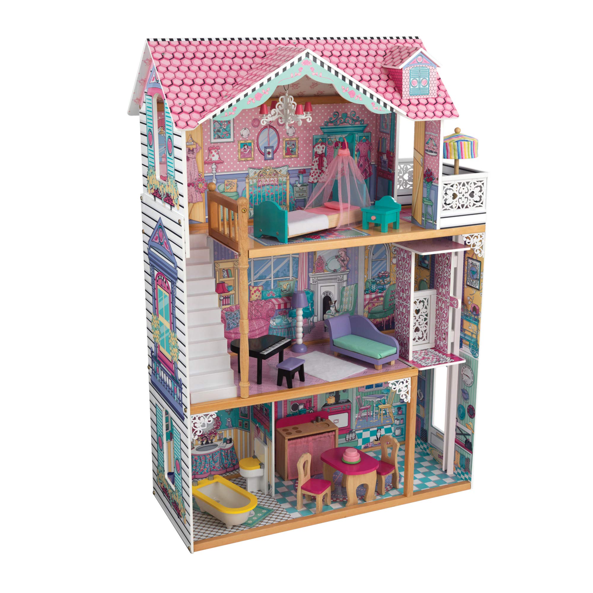 Foto 1 | Casa De Muñecas Kidkraft Annabelle De Madera Con Ascensor Y Acceso Para 17 Personas. - Venta Internacional.