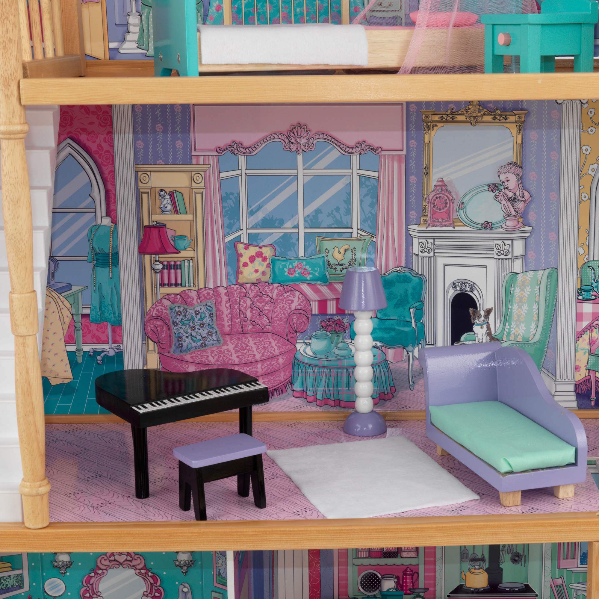 Foto 6 pulgar | Casa De Muñecas Kidkraft Annabelle De Madera Con Ascensor Y Acceso Para 17 Personas. - Venta Internacional.