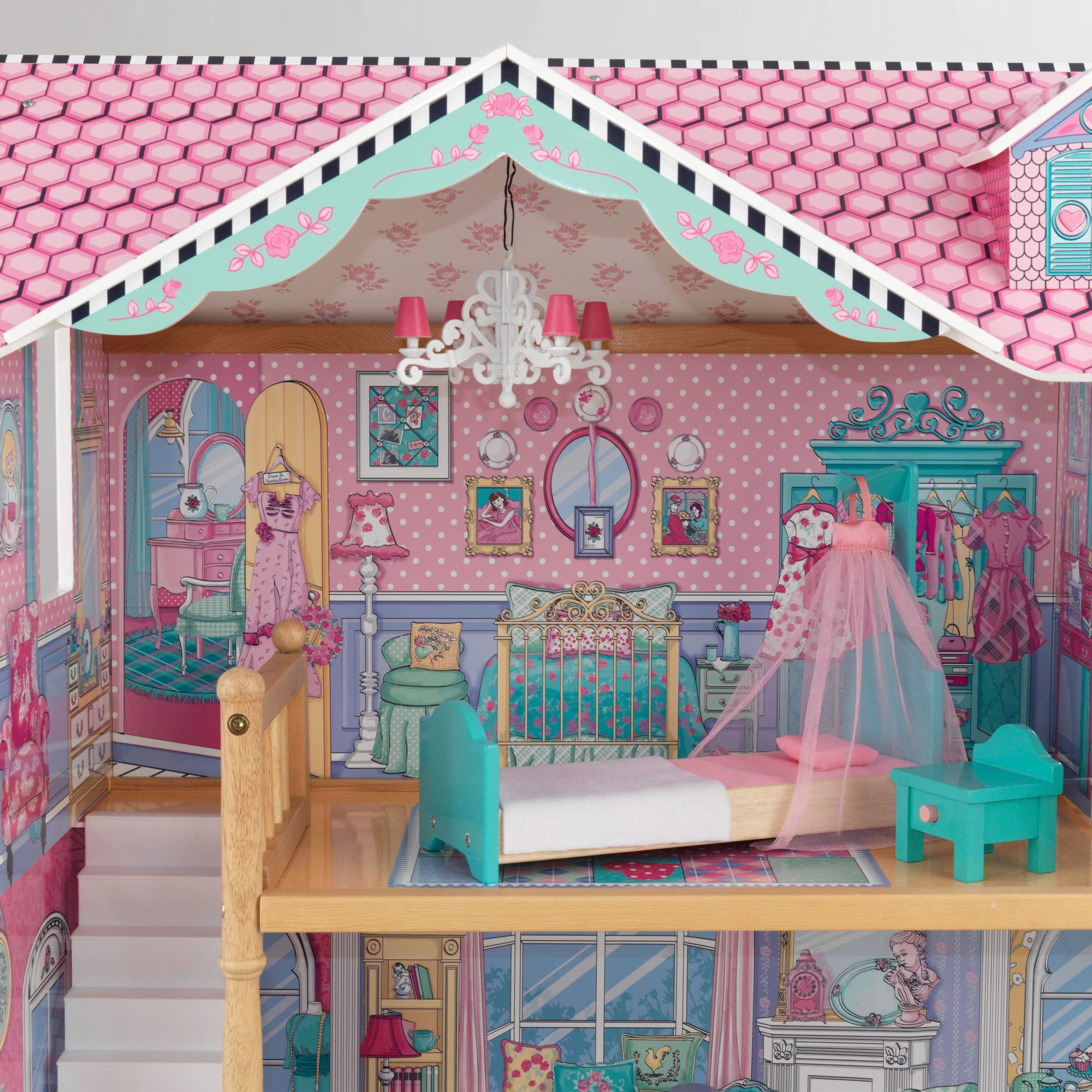 Foto 6 | Casa De Muñecas Kidkraft Annabelle De Madera Con Ascensor Y Acceso Para 17 Personas. - Venta Internacional.
