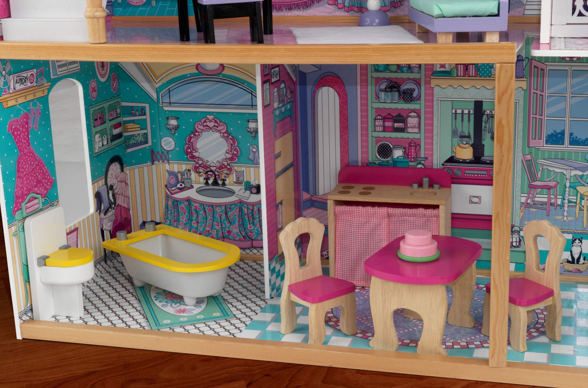 Foto 8 pulgar | Casa De Muñecas Kidkraft Annabelle De Madera Con Ascensor Y Acceso Para 17 Personas. - Venta Internacional.