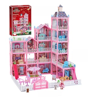 Foto 1 | Casa de Muñecas Villa Christmas con Tobogán de Luz Led Rosa