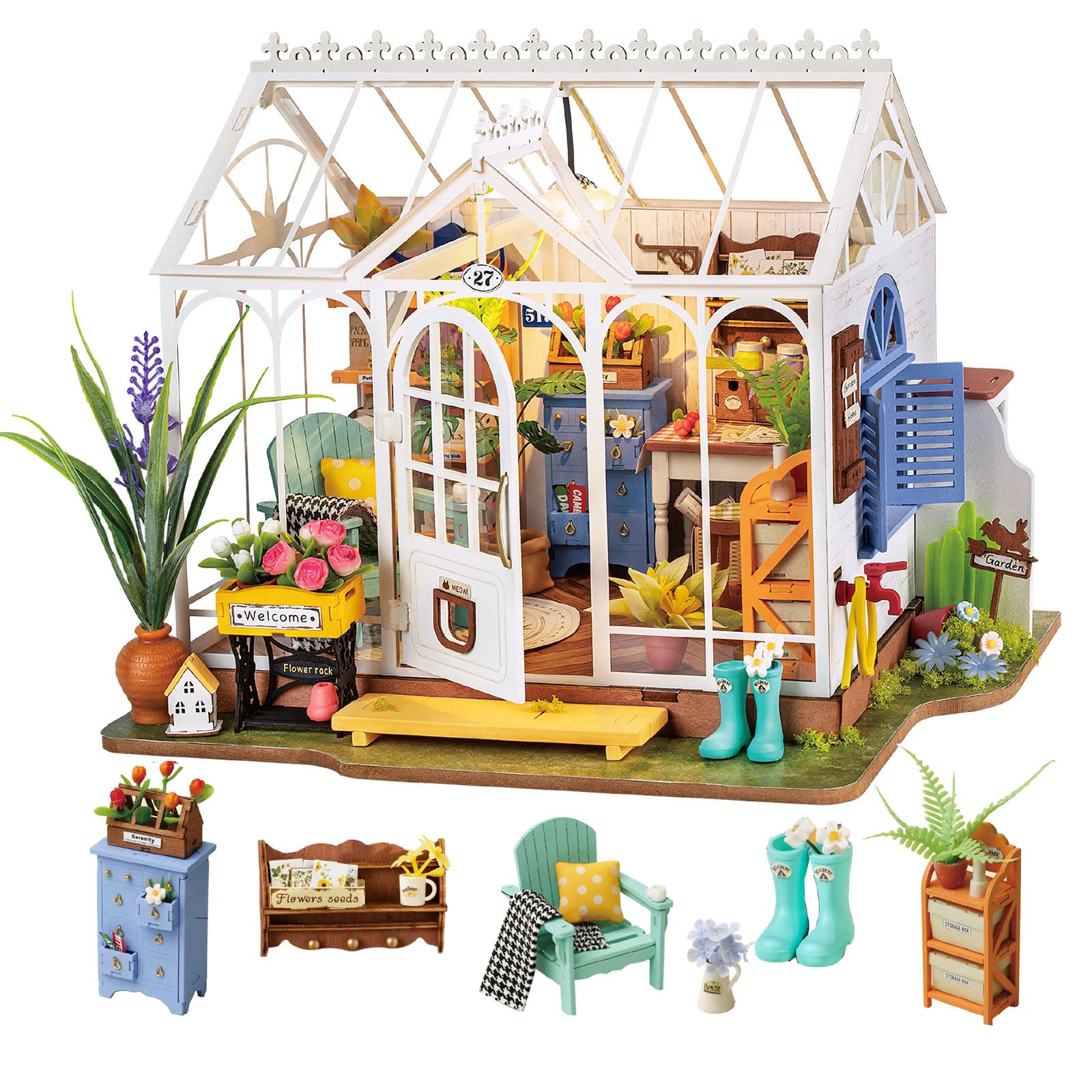 Kit De Casa De Muñecas Rolife Dreamy Garden House Con Led A Escala 1/24 - Venta Internacional.