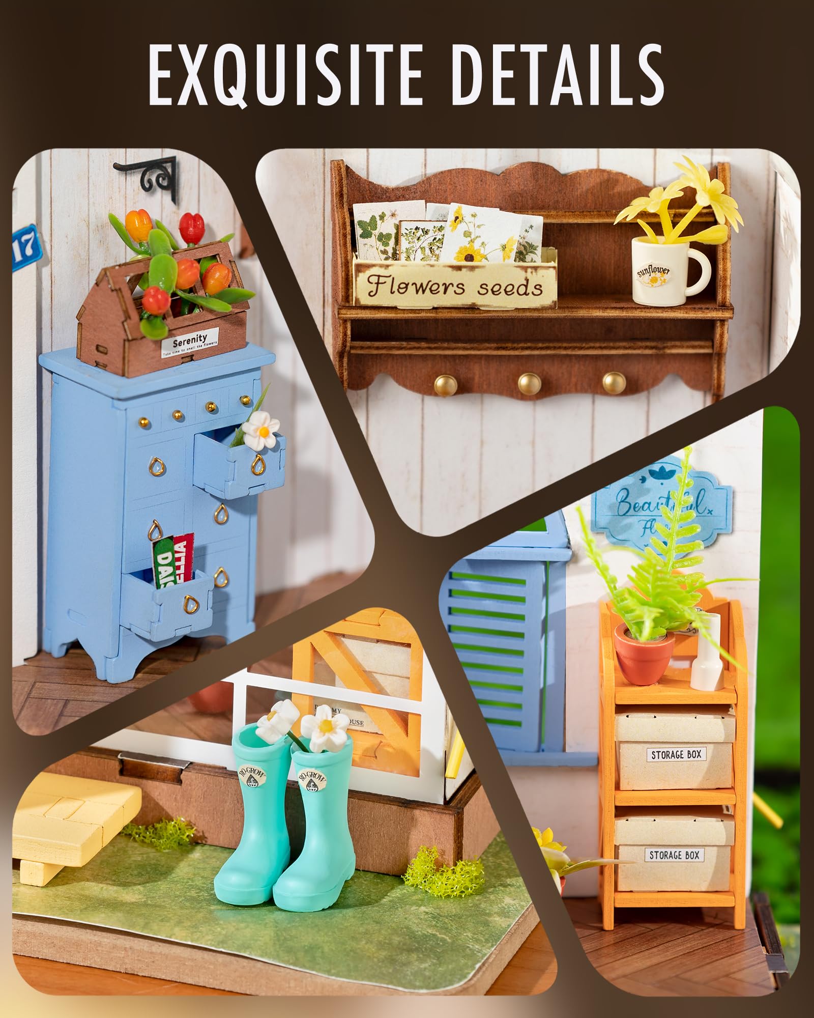 Foto 5 pulgar | Kit De Casa De Muñecas Rolife Dreamy Garden House Con Led A Escala 1/24 - Venta Internacional.