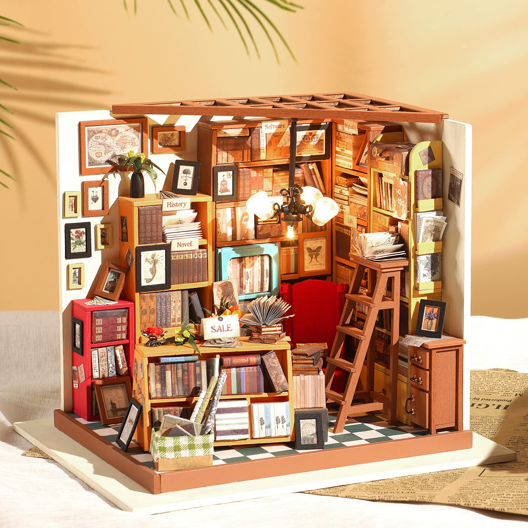 Foto 4 pulgar | Kit De Casa De Muñecas En Miniatura Rowood Sam's Study Con Led A Escala 1:24 - Venta Internacional.