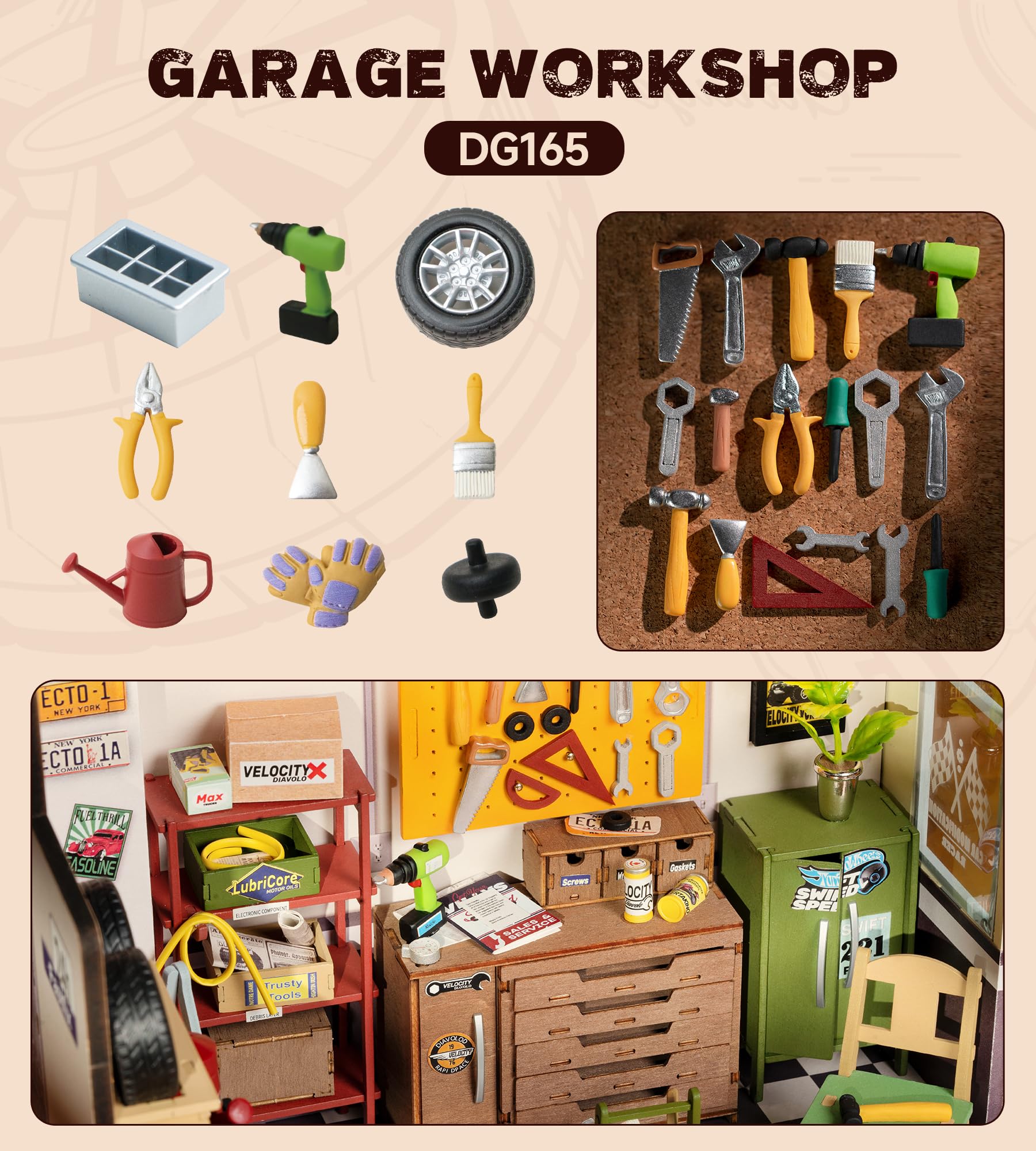 Foto 7 pulgar | Kit De Casa En Miniatura Rowood Garage Workshop Con Led Para Adultos - Venta Internacional.