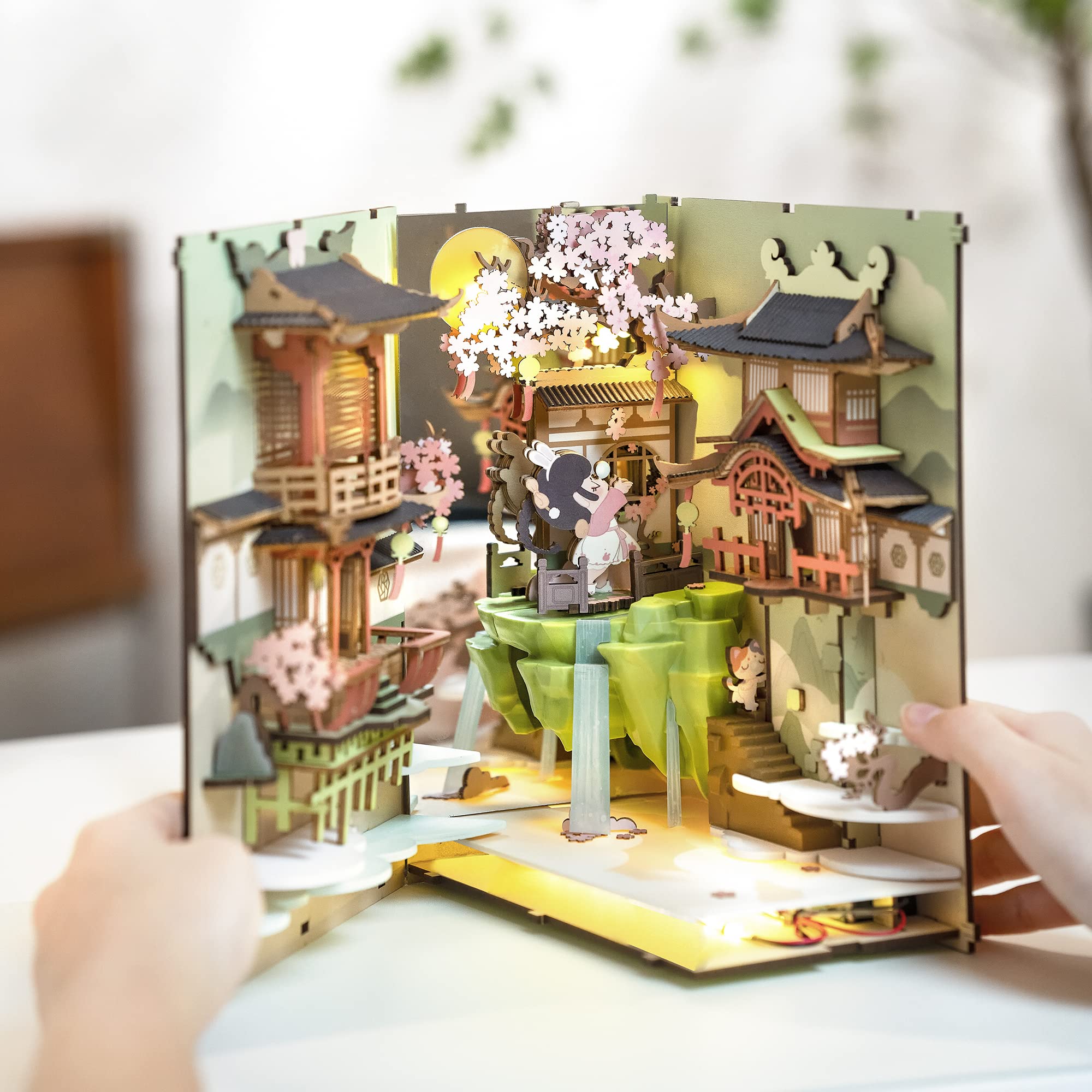 Foto 5 | Kit De Rincón Para Libros En Miniatura Para Bricolaje Rowood Falling Sakura Con Led - Venta Internacional.