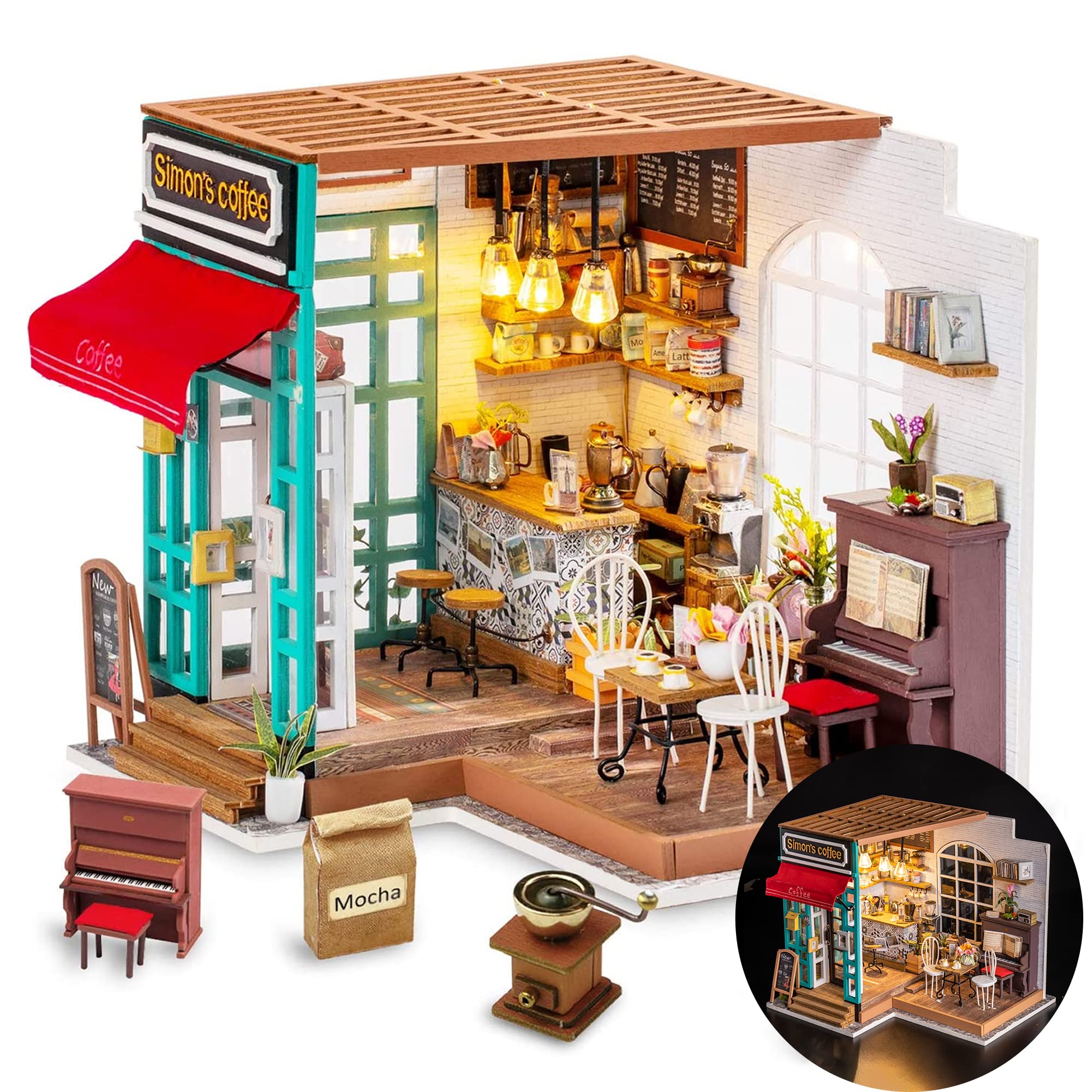 Kit Para Hacer Cafeterías En Miniatura Rolife Dg109 Con Muebles - Venta Internacional.