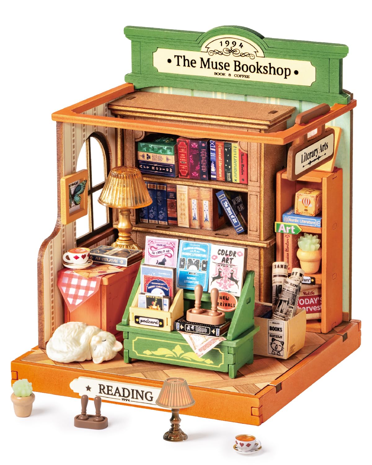 Minikit De Miniaturas De La Librería Rolife The Muse Bookshop - Venta Internacional.