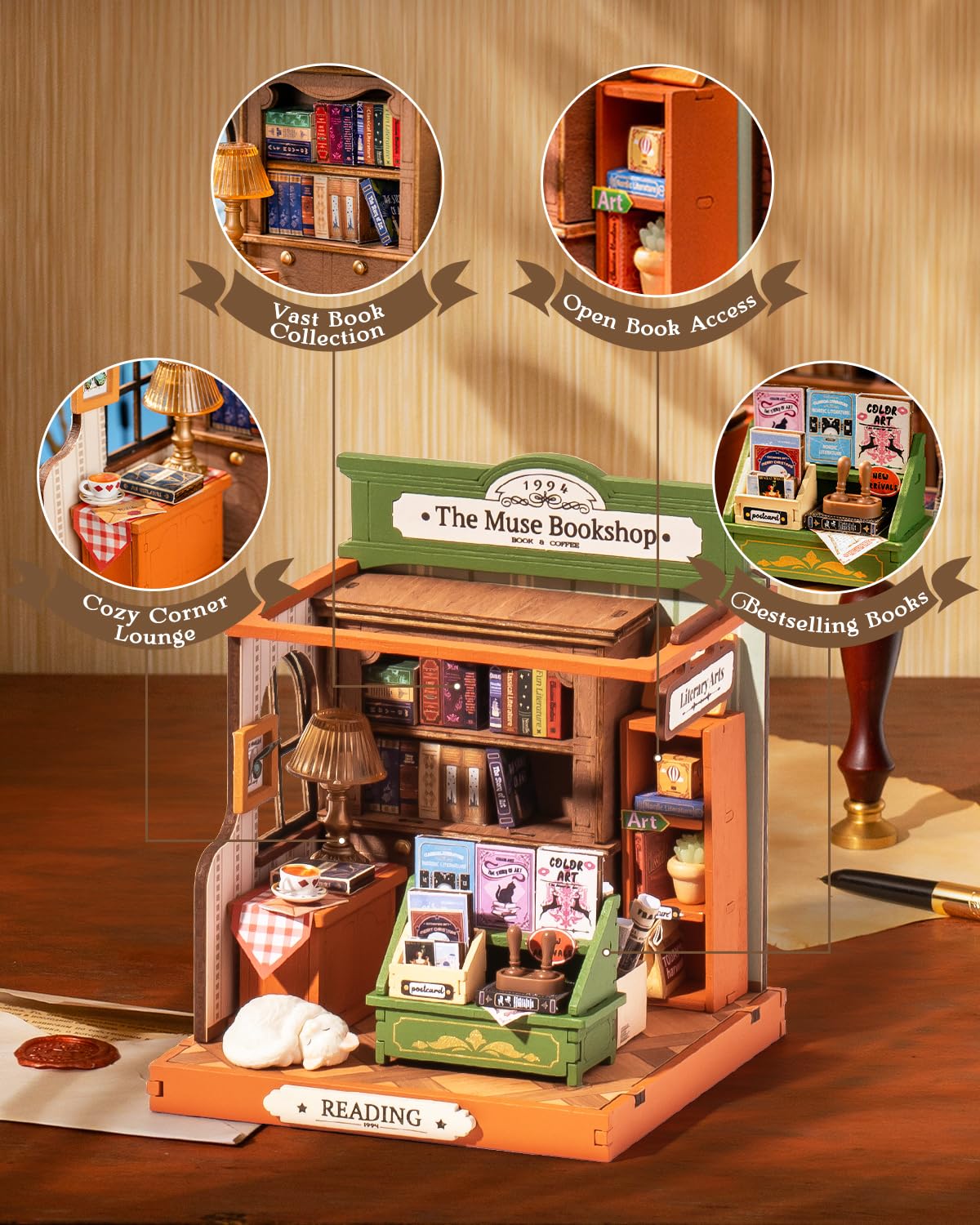 Foto 4 pulgar | Minikit De Miniaturas De La Librería Rolife The Muse Bookshop - Venta Internacional.
