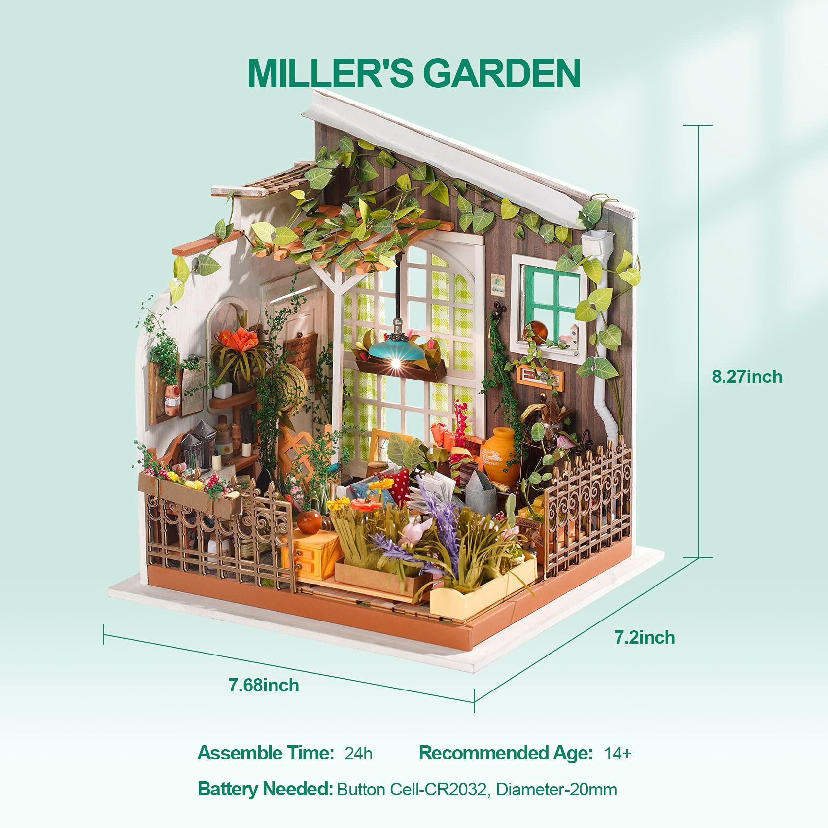 Foto 6 pulgar | Kit De Casa En Miniatura Rowood Miller's Garden A Escala 1:24 Con Muebles - Venta Internacional.