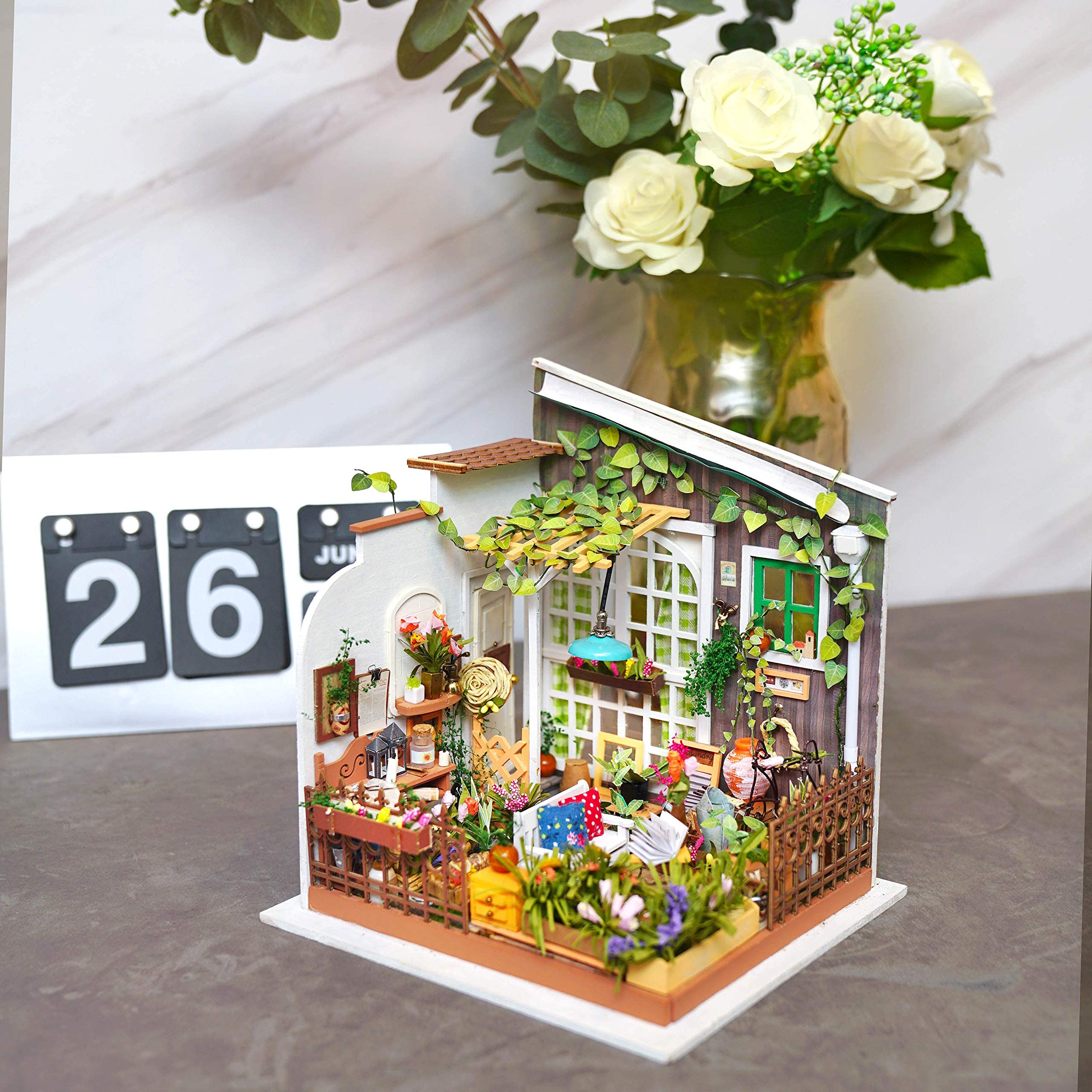 Foto 8 pulgar | Kit De Casa En Miniatura Rowood Miller's Garden A Escala 1:24 Con Muebles - Venta Internacional.