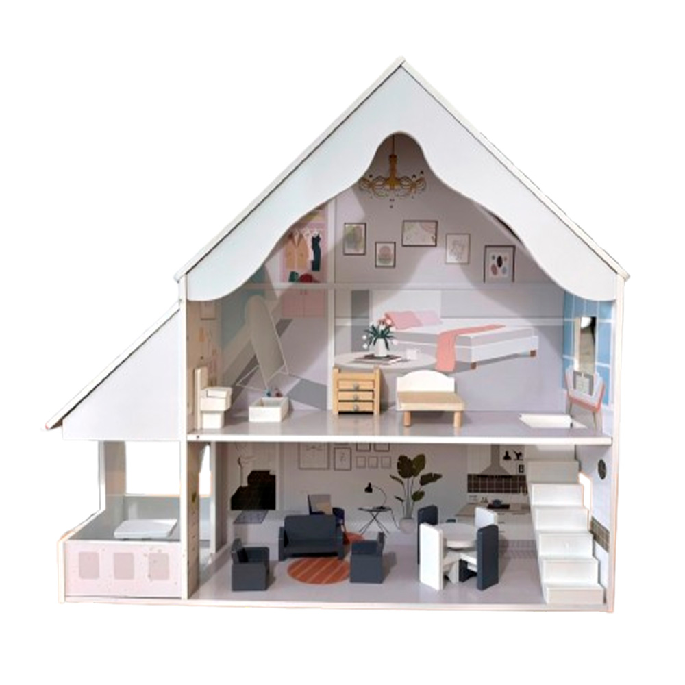 Foto 2 pulgar | Casita De Juguete Infantil De Madera Con Accesorios.