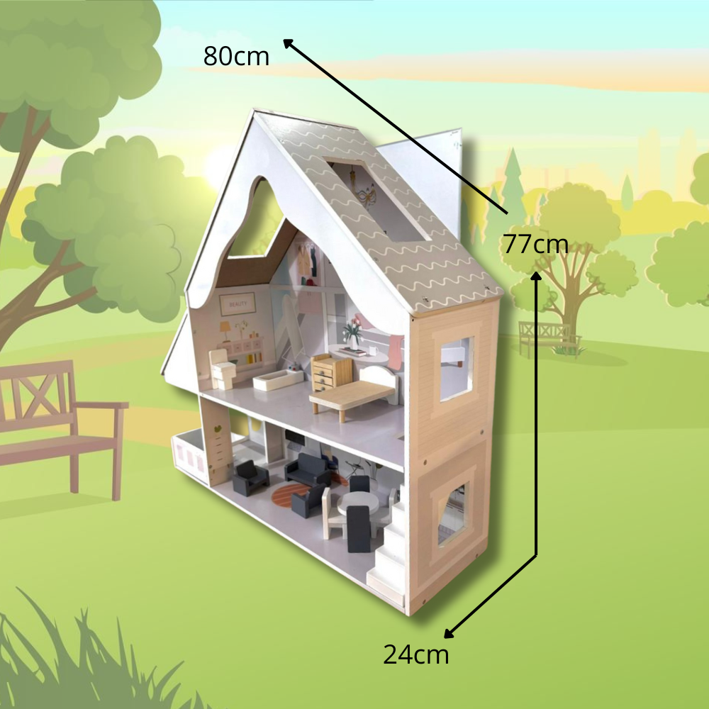 Foto 6 pulgar | Casita De Juguete Infantil De Madera Con Accesorios.
